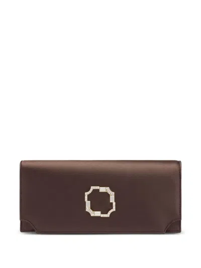 Malone Souliers Vivien Jewel Clutch Bag In Brown