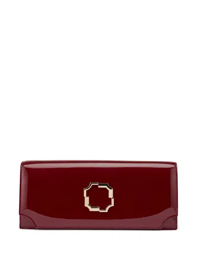Malone Souliers Vivien Patent-leather Clutch Bag In Red