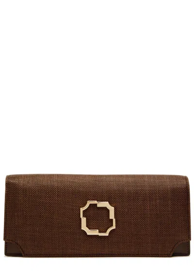 Malone Souliers Vivien Raffia Clutch In Brown