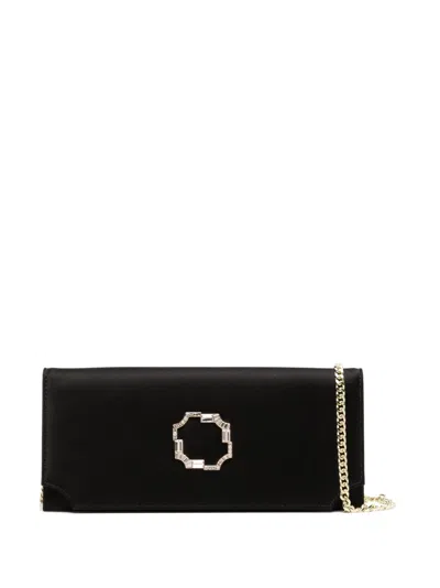 Malone Souliers Vivien Satin Clutch Bag In Black