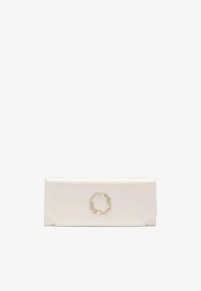 Malone Souliers Vivien Satin Clutch Bag In White
