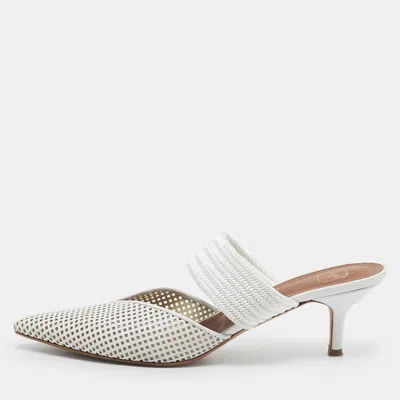 Pre-owned Malone Souliers White Leather Maisie Mules Size 40