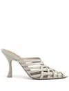 Malone Souliers Whitney 90mm Leather Mules In Grey
