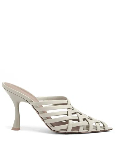 Malone Souliers Whitney 90mm Leather Mules In Light Grey