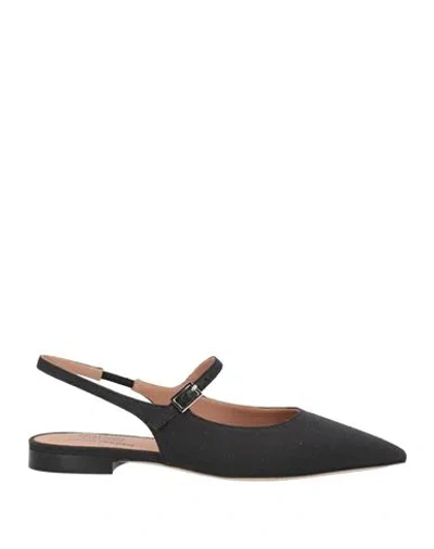 Malone Souliers Woman Ballet Flats Black Size 7.5 Textile Fibers In Blue