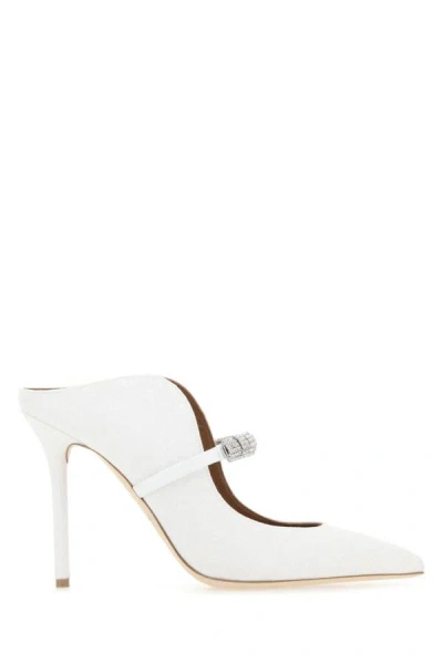 Malone Souliers Embellished Fabric Bella Mules In White