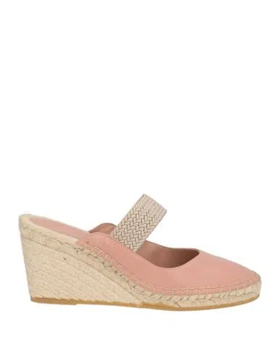 Malone Souliers Woman Espadrilles Blush Size 10 Leather, Textile Fibers In Pink