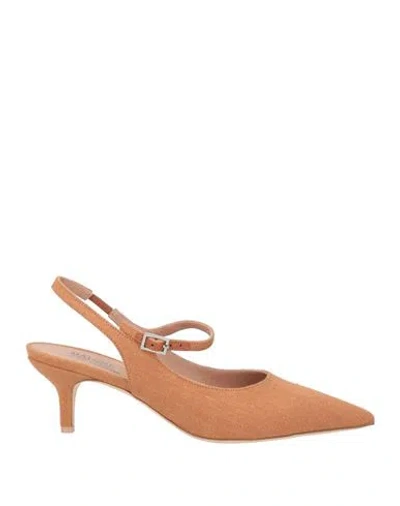 Malone Souliers Woman Pumps Tan Size 7.5 Textile Fibers In Brown