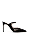 Malone Souliers 90mm Bardot Mules In Black/nude