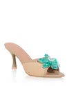 Malone Souliers Cyd 70 Flower Embellished Raffia Sandals In Gold