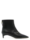 Malone Souliers Franca Leather Chain Ankle Booties In Black