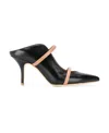 Malone Souliers Pointed Thin Belt Muller High Heels In Black
