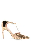 Malone Souliers Jennifer 90 Metallic Leather Mules In Gold
