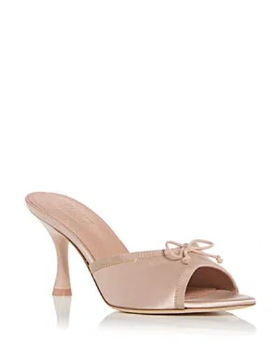 Malone Souliers X Tabitha Simmons Women's Lily Bow Slide Sandals In Antique Gold