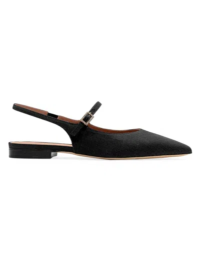 Malone Souliers Women's Maloe Souliers X Tabitha Simmons Karla Linen Slingback Flats In Black
