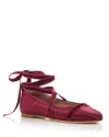 Shop Malone Souliers Women's Spencer Ankle Tie Ballet Flats In Burgundy