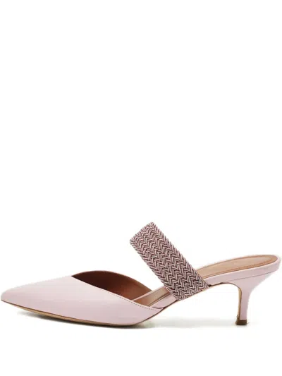 Pre-owned Malone Souliers X Roy Luwolt Strap-braided Leather Mules In Pink