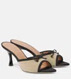 Malone Souliers X Tabitha Simmons Lily Linen Bow Mule Sandals In Neutrals