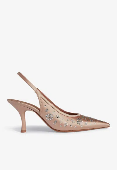 Malone Souliers Cameron 70mm Crystal-embellished Pointed Pumps In Champagne
