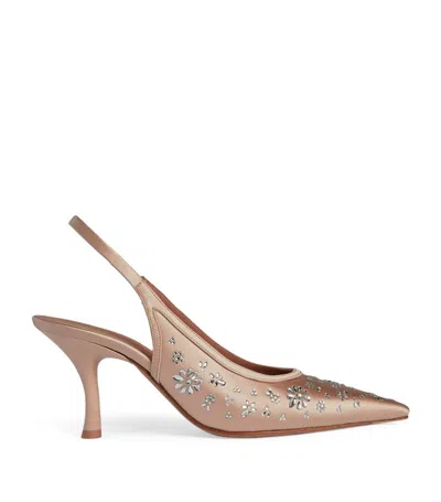 Malone Souliers X Tabitha Simmons Satin Embellished Cameron Pumps 70 In Neutrals