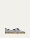 Malone Souliers X Tabitha Simmons Tyler Striped Cotton Lace-up Espadrilles In Black