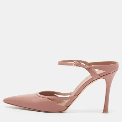 Pre-owned Malone Souliers Yola Size 40 Pink Leather Mules