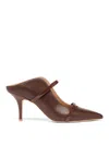 Malone Souliers 85mm Maureen Patent-leather Stiletto Mules In Brown
