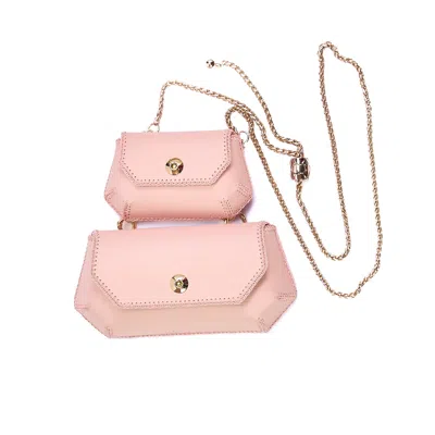 Malusha Women's Twins Bag Set In Pink