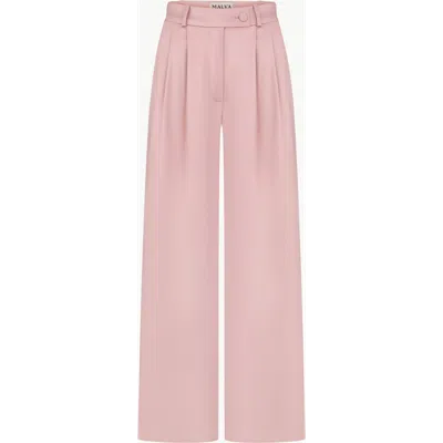 Malva Florea High-waisted Loose-fitting Pants In White