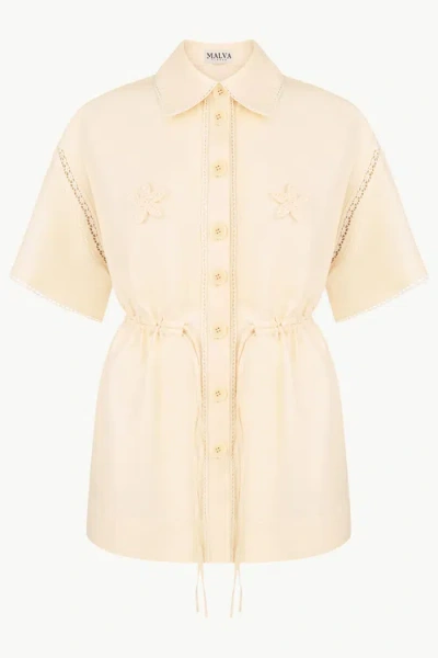 Malva Florea Lace-insert Floral-appliqu Blouse