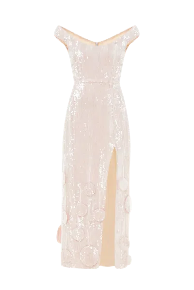 Malva Florea Sequin Corset Maxi Dress In White