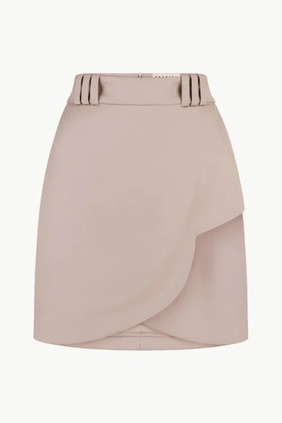 Malva Florea Tailored Wrap Mini Skirt In Brown