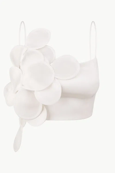 Malva Florea Wedding-style Mini Top With Floral Appliqus In White