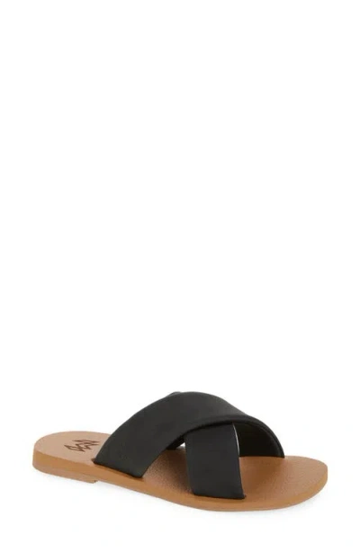 Malvados Ellie Cross Strap Slide Sandal In Black