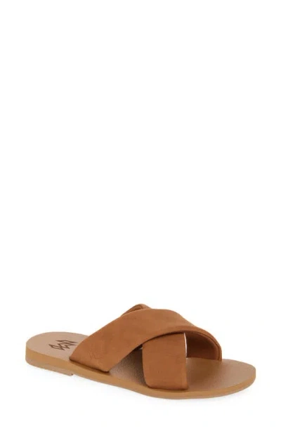 Malvados Ellie Cross Strap Slide Sandal In Brown