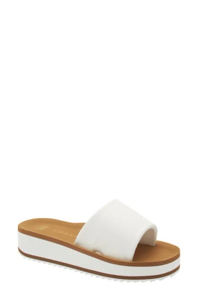 Malvados Gwen Platform Slide Sandal In White