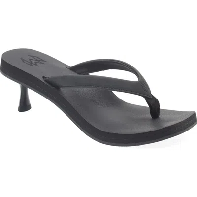 Malvados Kourt Kitten Heel Thong Sandal In Black
