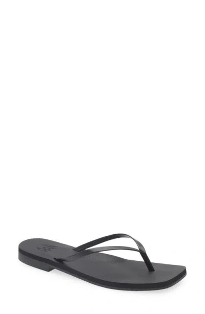 Malvados Lola Square Toe Flip-flop In Black
