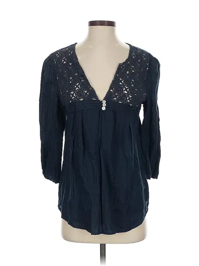 Pre-owned Malvin 3/4 Sleeve Blouse In Blue