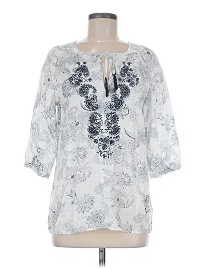 Pre-owned Malvin 3/4 Sleeve Blouse In White