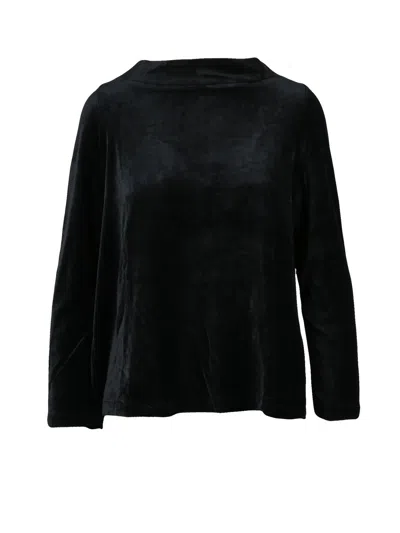 Mama B Black Fluid Fit Stretch Chenille Sweatshirt