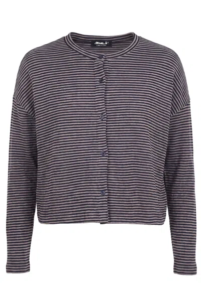 Mama B - Cardigan - 480023 - Tortora/blu In Blue