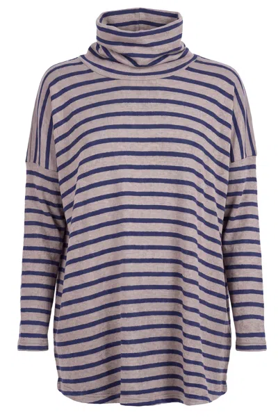 Mama B - Maglia - 480052 - Tortora/blu In Purple