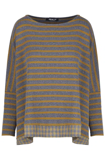 Mama B - Shirt - 480014 - Grey/senape In Multi