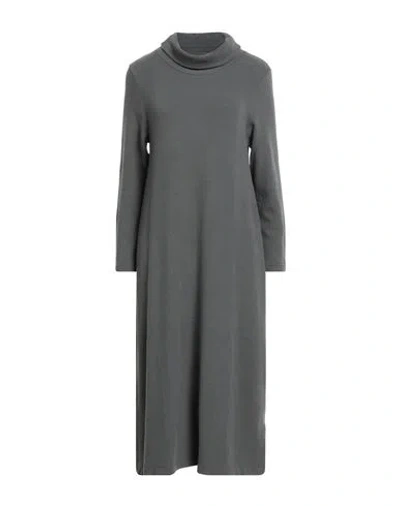 Mama B . Woman Midi Dress Grey Size M Cotton, Acrylic, Elastane In Gray