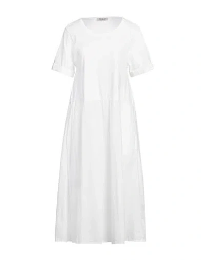 Mama B . Woman Midi Dress White Size L Cotton, Elastane