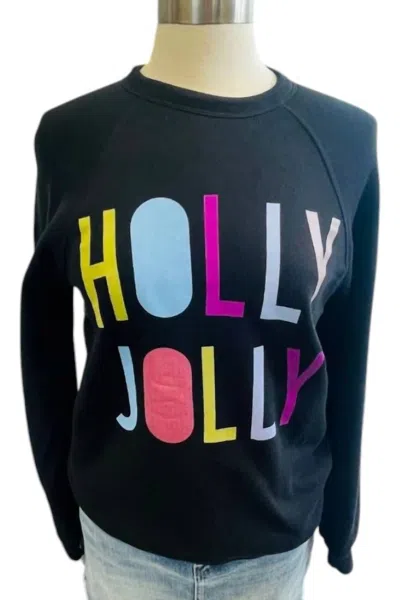 Mama Glitter Holly Jolly Sweatshirt In Black