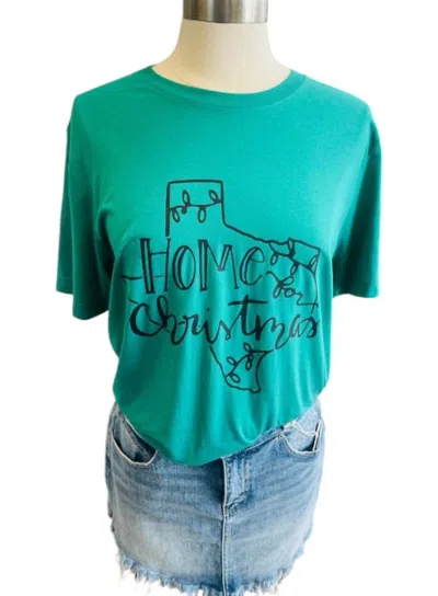 Mama Glitter Home For Christmas Texas T-shirt In Green