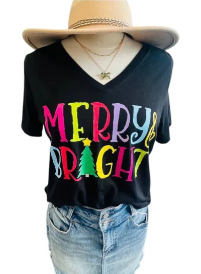 Mama Glitter Merry & Bright T-shirt In Black