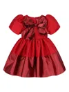 Mama Luma Bow Pleated Twill Dress In Red